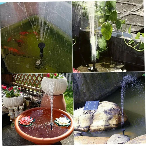 Vista 3 de Bomba de agua solar, mini bomba de fuente solar de 12 V CC de repuesto con cable de 4.9 ft, bomba solar silenciosa, bomba de agua micro sumergible