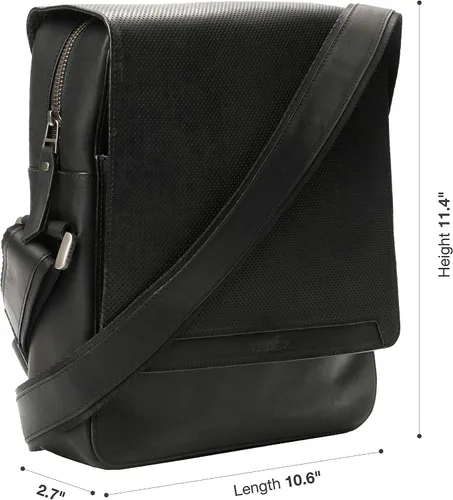 Vista 3 de VELEZ - Bolso bandolera de cuero hecho a mano para hombre