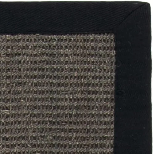Vista 134 de Alfombra de sisal Safavieh, de color maíz y negro, tejida a mano, de la colección de fibras naturales; 5 x 8 pulgadas, NF441A, Tela, Gris / Gris