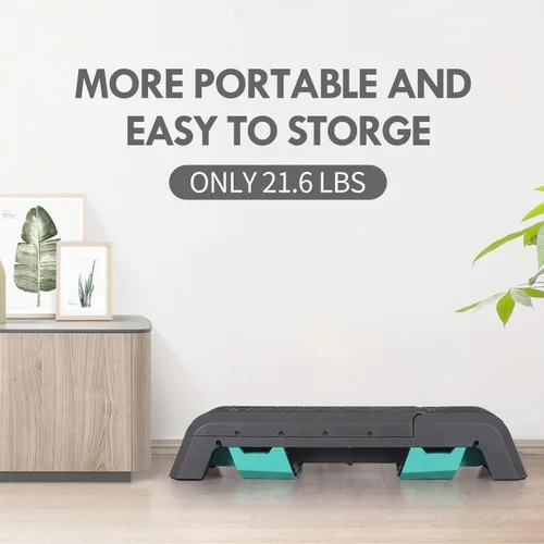 Vista 8 de leikefitness Plataforma aeróbica multifuncional con plataforma de entrenamiento de cable, banco de mancuernas ajustable, banco de pesas