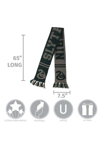 Vista 4 de Bufanda Tejida Reversible de Slytherin de Harry Potter Multicolor