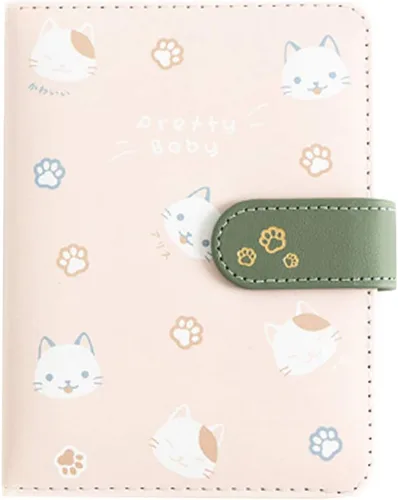 Vista 3 de Cuaderno con tapa de piel para estudiantes, con diseño de gato, libro de notas o diario X-azul