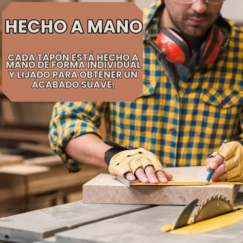 Vista 2 de Topes de puerta de madera, paquete de 3 cuñas de acacia para todos los pisos