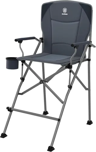 Vista 9 de EVER ADVANCED Silla alta de director con portavasos de 31", Silla plegable a altura de barra para acampar, deportes con bolsa de transporte