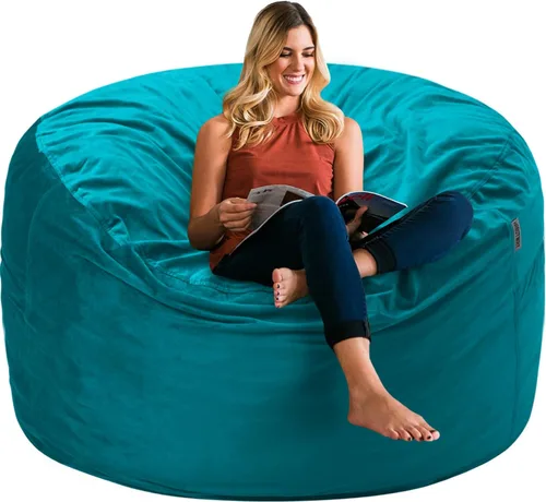 Vista 25 de HABUTWAY Silla de Puf de 2 Pies, Puf de 2' de Sillones Pequeños con Relleno, Silla de Puf en Forma de Lágrima de Terciopelo Ultra Suave con Funda