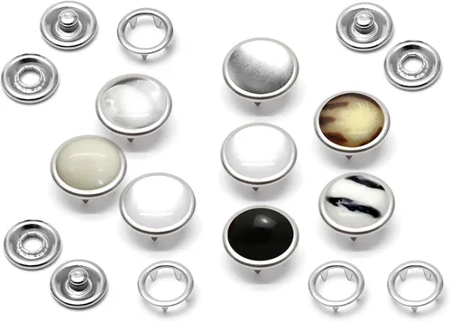 Vista 5 de CRAFTMEMORE 20 juegos de botones de perlas negras de 0.25 pulgadas (0.413 in) para camisa occidental (negro)