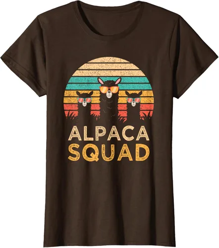 Vista 23 de Divertidas gafas de sol de escuadrón de alpaca Cool Alpacas Vintage Gift T-Shirt, Negro, S