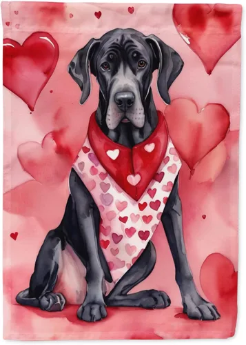 Vista 38 de Caroline's Treasures DAC5252GF Affenpinscher - Bandera de jardín con texto en inglés "My Valentine", bandera decorativa para patio exterior, patio
