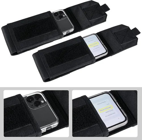 Vista 7 de Funda Táctica Molle para Teléfono, Funda de Cinturón con Asa de Bucle Resistente con Parche de Bandera para iPhone 17 Pro Max/Air/17 Pro/17/16 Pro