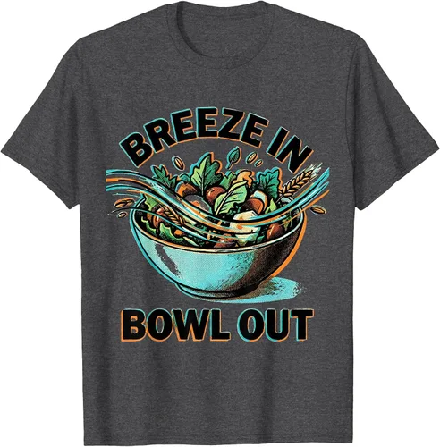 Vista 8 de Breeze In Bowl Out Breezy Bowl Design T-Shirt White