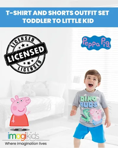 Vista 2 de Peppa Pig Conjunto de camiseta gráfica y pantalones cortos de malla