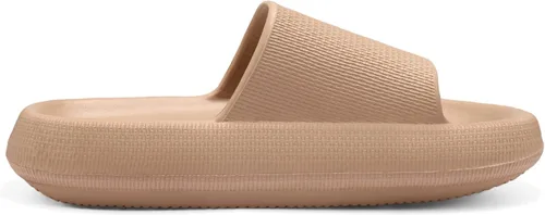 Vista 4 de Dresofu Pantuflas Cloud para mujeres y hombres, sandalias de baño, antideslizantes, con almohada, acolchadas, suela gruesa, pantuflas de ducha