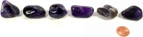 Vista 7 de Guijarros de cabujón de amatista púrpura oscuro pulido natural brillante piedra preciosa de cuarzo cristal mineral Tumbled Stone especímenes