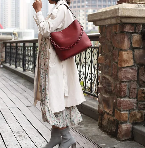 Vista 3 de MKF Collection Bolso Hobo, Bolso de mano con asa superior, Bolso de hombro de cuero PU