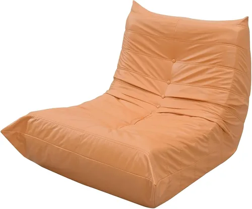 Vista 8 de Daesar Cómodo sofá perezoso de gran tamaño, moderno sillón sin brazos con respaldo retro de un solo asiento, sofá 100% relleno de esponja para sala