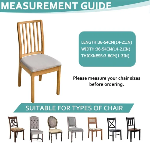 Vista 3 de Velvet Dining Chair Seat Covers, Stretch 2 Pack Seat Covers For Dining Room Chairs With Elastic Bottom Chair Seat Cover Seat Covers For Dining