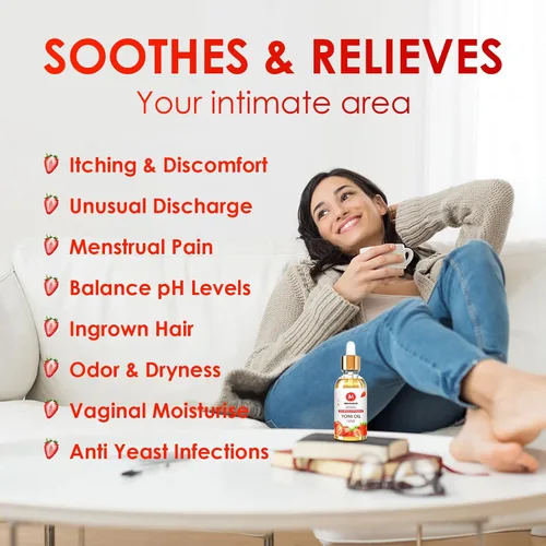 Vista 6 de Yoni Oil - Paquete de 3 aceites femeninos orgánicos para mujer, equilibrio de pH, desodorante femenino, humectante vaginal, elimina el olor