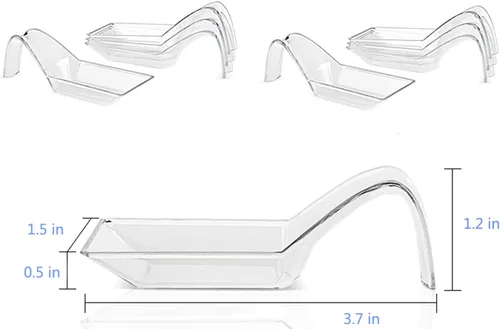 Vista 2 de Paquete de 100 platos de postre transparentes, platos de plástico para aperitivos, platos de postre, cucharas de degustación, mini platos