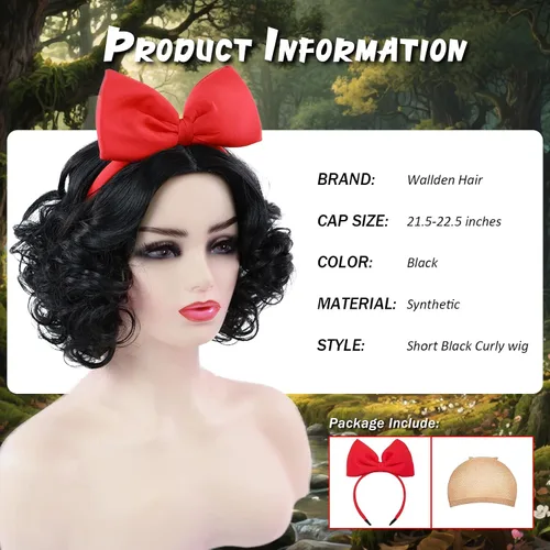 Vista 97 de Peluca de cosplay estilo Bob azul oscuro + horquilla de libélula + collar para fiesta, disfraz de Halloween, peluca de mujer