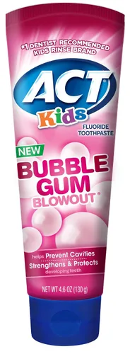 Vista 11 de ACT Kids - Pasta de dientes con flúor anti-caries 4.6 oz. Sabor explosión de goma de mascar