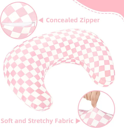 Vista 6 de Funda de almohada de lactancia, fundas de lactancia extraíbles para almohadas de lactancia, ajuste elástico y suave para bebés recién nacidos A
