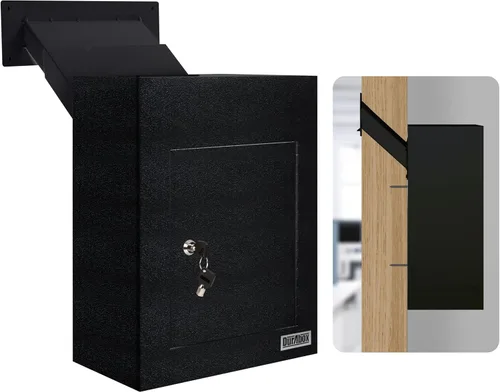 Vista 9 de Durabox Caja Fuerte de Depósito de Buzón a Través de la Puerta 12 x 6 x 15 pulgadas - Buzón de Acero Resistente con Cerradura para Recibir Correo