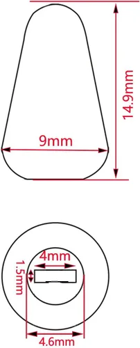 Vista 2 de Tapas de perilla plateadas para guitarra eléctrica, interruptores selectores de palanca de 5 vías (paquete de 2)
