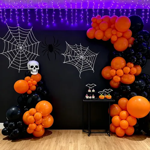 Vista 4 de 100 globos negros pequeños de 5 pulgadas, kit de mini globos negros de 5 pulgadas para Halloween, aniversario, cumpleaños, Año Nuevo, decoraciones