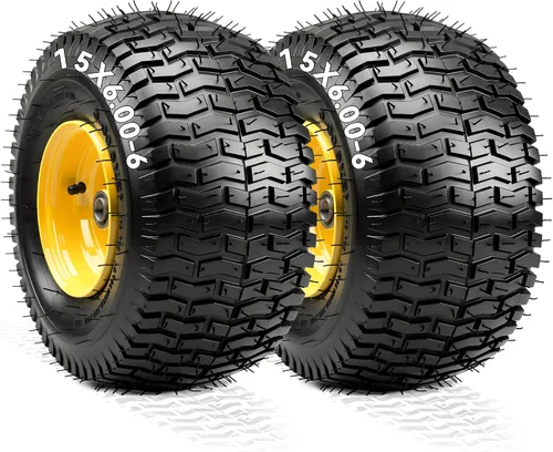 Vista 12 de YITAMOTOR 15x6.00-6 Neumáticos y ruedas para cortacésped, cubo centrado de Diámetro del rodamiento de 3/4", neumáticos tipo tubo delantero de 4