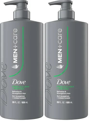 Vista 9 de DOVE MEN + CARE Champú 1 unidad Fresh + Clean para cabello refrescante y fortalecedor, con mentol, 28 fl oz