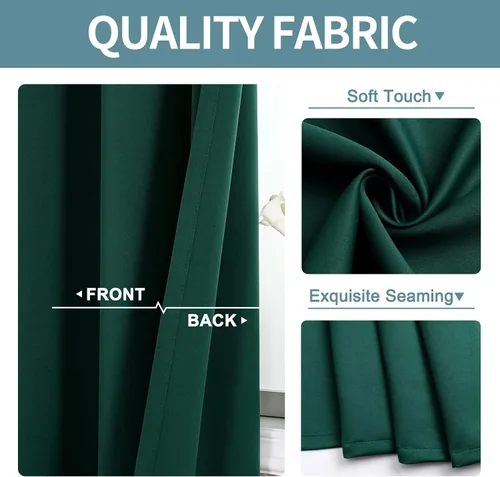 Vista 186 de ChrisDowa - Cortinas cortas para ventana de 40 pulgadas para dormitorio - Cortinas cortas con ojales y aislamiento térmico para oscurecer