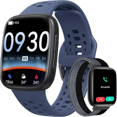 Vista 10 de Fitpolo Smart Watches for Men Android iPhone (2 Bands), [1.85" AMOLED Screen] Smartwatch Fitness Tracker 3ATM Waterproof with Bluetooth Calls, Heart