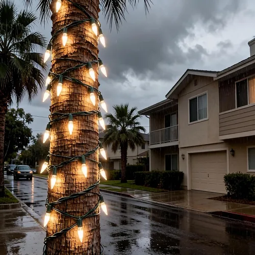 Vista 2 de Guirnalda de 100 Luces LED Blanco Cálido de Cable Verde para Navidad, con Certificación UL y Cadena de Iluminación Decorativa Comercial de 35 Pies