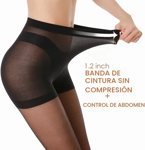 Vista 3 de 3 pares de medias transparentes para mujer – Control superior 20D para las medias, con dedos reforzados Negro