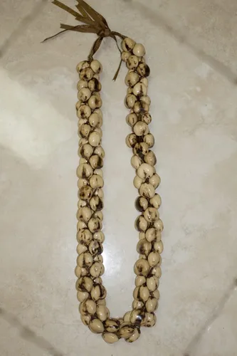 Vista 2 de Rainview Creations Collar de joyería hawaiana genuina natural de lujo con nueces Kukui Leis