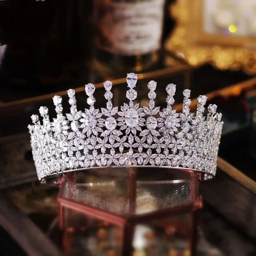 Vista 4 de hair jewelry crown tiaras for women Waterdrop Bridal Hair Accessories Wedding Tiaras and Crowns Stage Awards Round Crown Retro Men's Crown