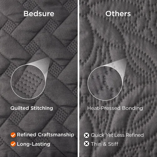 Vista 5 de Bedsure Quilts Twin Size - Lightweight Bedspreads Twin Size with Basket Weave Pattern, Soft Quilt Bedding Set, Grey Comforter Set Coverlet for All