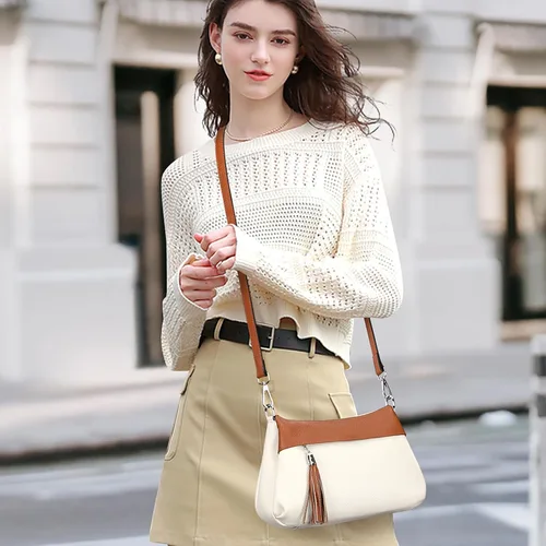 Vista 49 de Over Earth Genuine Leather Crossbody Bags for Women Small Hobo Handbags Shoulder Purses with 2 Detachable Straps