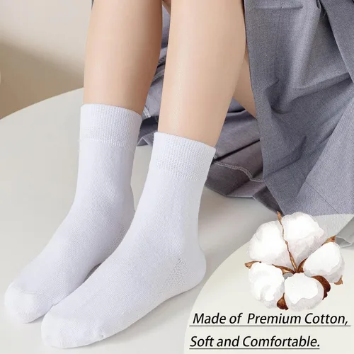 Vista 2 de Mini Angel Calcetines de algodón sin costuras para niños y niñas, 6 pares