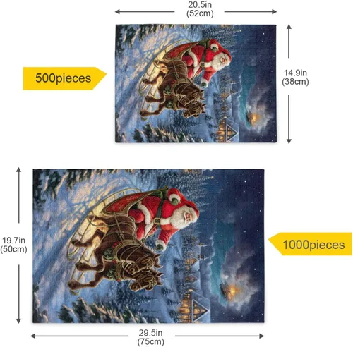 Vista 5 de Christmas Santa Claus Jigsaw Puzzles 500 Pieces for Adults with Mesh Storage Bag 2011938