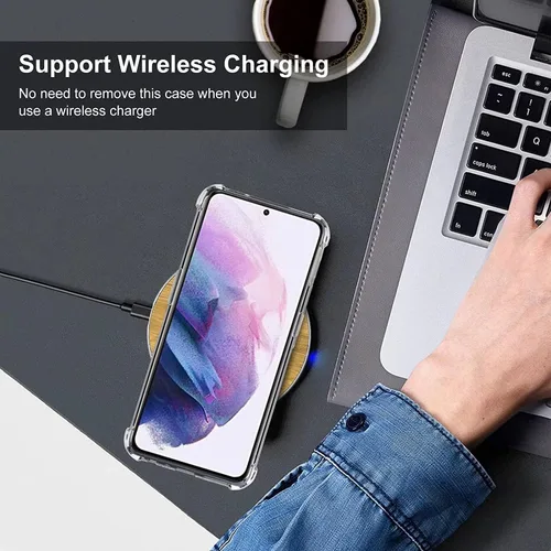 Vista 5 de Funda magnética transparente para Samsung Galaxy A14 compatible con MagSafe, funda de silicona suave TPU parachoques Slim Fit duro trasero a prueba