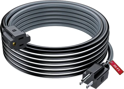 Vista 12 de Maximm Cable de extensión negro y azul de 10 pies, SJTW de 16 AWG