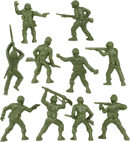 Vista 4 de BMC Classic OD Green Plastic Army Men - 40 figuras de soldado de la Segunda Guerra Mundial - Fabricado en Estados Unidos