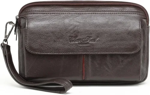 Vista 12 de Cartera organizadora de cuero para hombre con ranuras protectoras para tarjetas de crédito