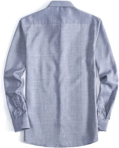 Vista 2 de VANCOOG Camisas de manga larga para hombre, casuales, elegantes y elegantes