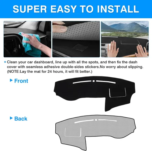 Vista 5 de Autorder Cubierta de salpicadero para Hyundai Sonata 2009 2010 Accesorios Dash Cover Upgrade Flannel Dash Mat Parasol Protector de rayos UV