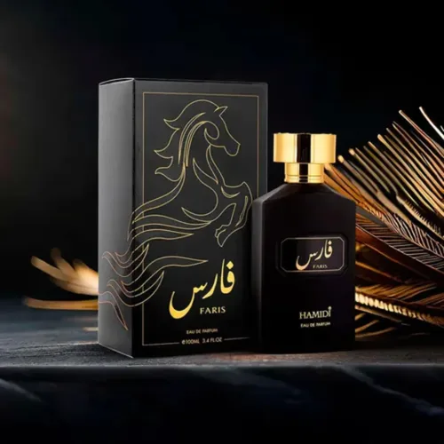 Vista 5 de Hamidi Faris Eau de Parfum, fragancia de lujo negro y dorado, 3.4 fl oz, 3.4 fl oz