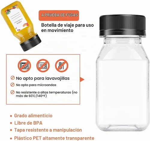 Vista 3 de OBKJJ 80 unidades de botellas de jugo de 4 onzas, botellas de jugo con tapas reutilizables, botellas vacías transparentes con etiqueta, embudo
