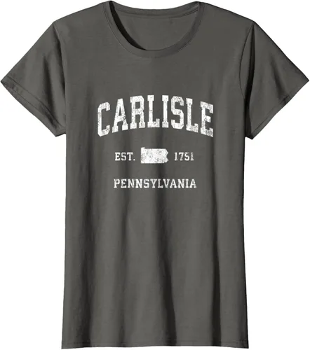 Vista 7 de Carlisle Pennsylvania PA - Camiseta deportiva vintage con diseño deportivo, Negro, S