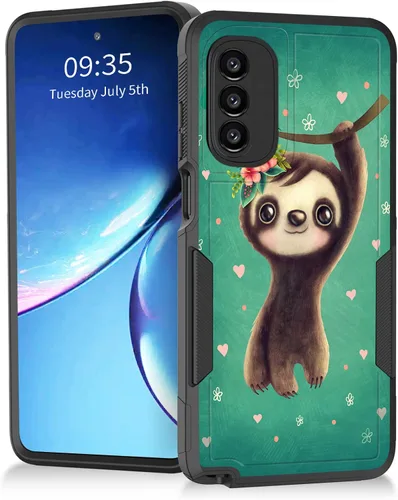 Vista 15 de Para Moto G Power 2022 – Funda protectora resistente de doble capa de policarbonato duro híbrido de goma suave a prueba de golpes – Ciervo